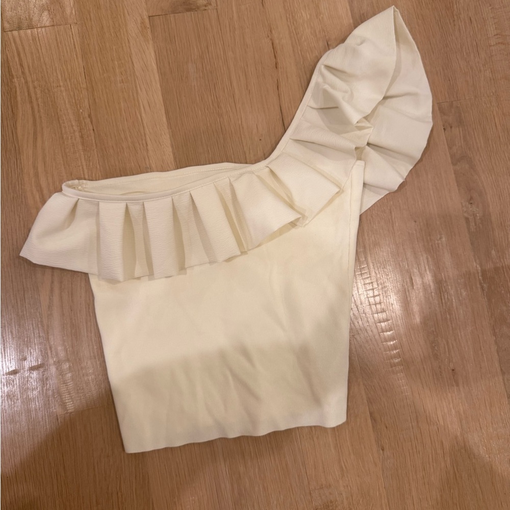 Zara One Shoulder Ruffle Top - Picture 3 of 5
